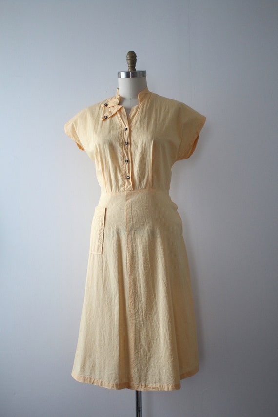 vintage 1950s yellow gingham dress