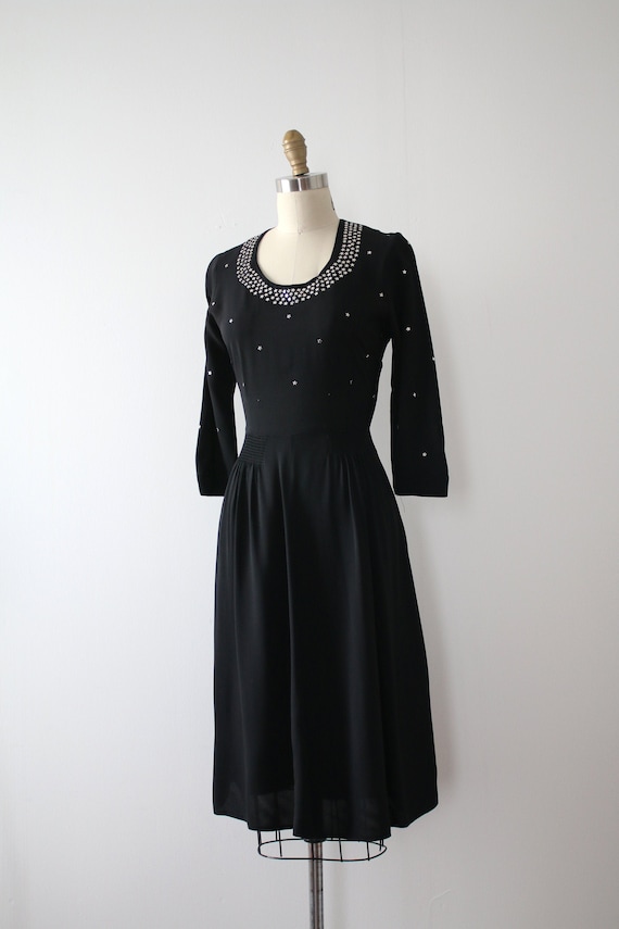 MARKED DOWN vintage 1940s star studded dress - image 1