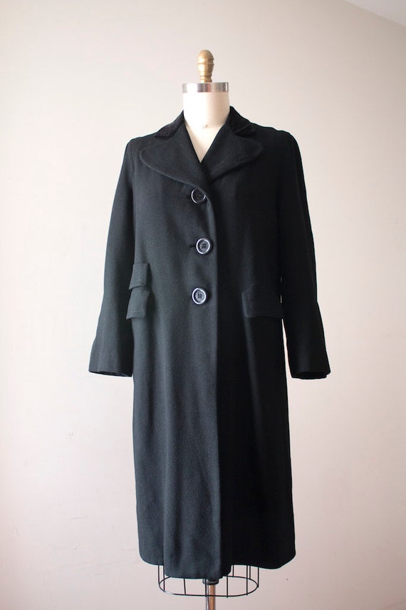 vintage 1930s black wool coat