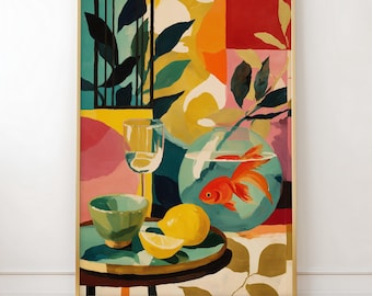 Henri Matisse Goldfish Bowl Print | Colorful Giclee Art Print Oil Painting