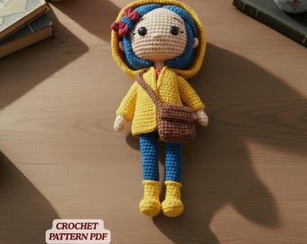 Gothic Girl Amigurumi Crochet Pattern PDF |  Halloween Doll Plushie DIY (Digital Download)