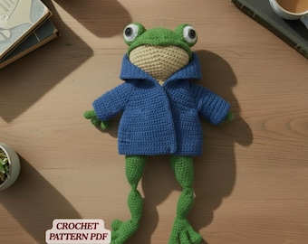 Frog in Coat Crochet Pattern PDF | Amigurumi Plushie DIY (PDF Digital Download)