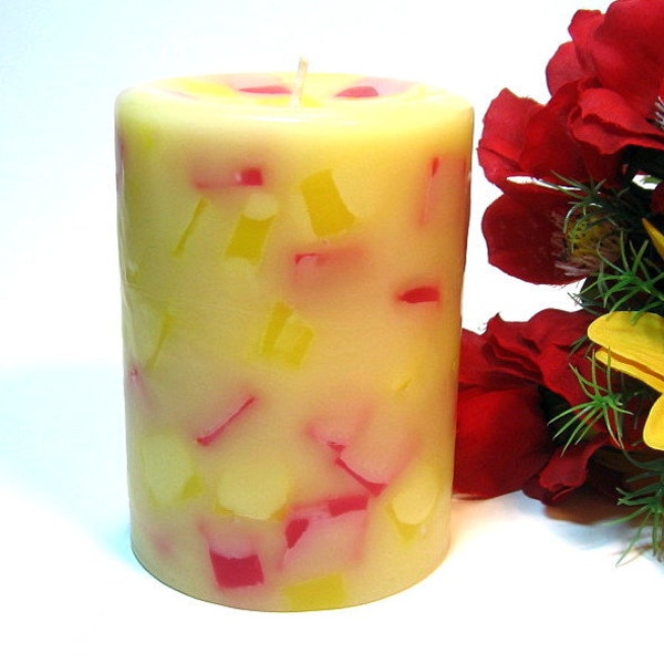 Pillar candle Strawberry Lemonade scent chunk style 3x4