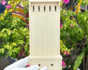 Shabby Chic 1:12 Dollhouse Furniture  Vintage French Provincial Entryway Cabinet with Distressed Paint