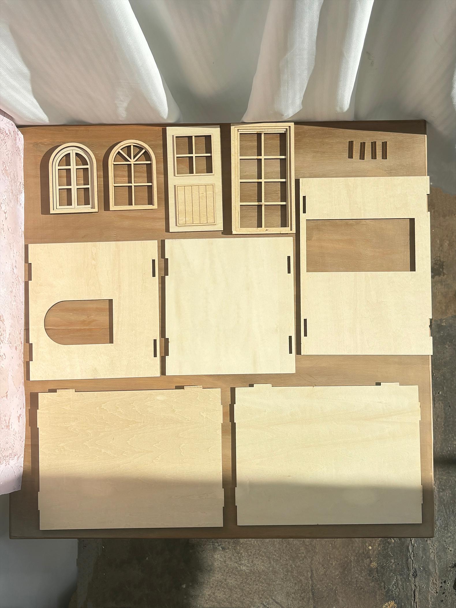 1:12 Scale Modular Dollhouse Room Box Kit | Stackable, No - Glue Laser ...