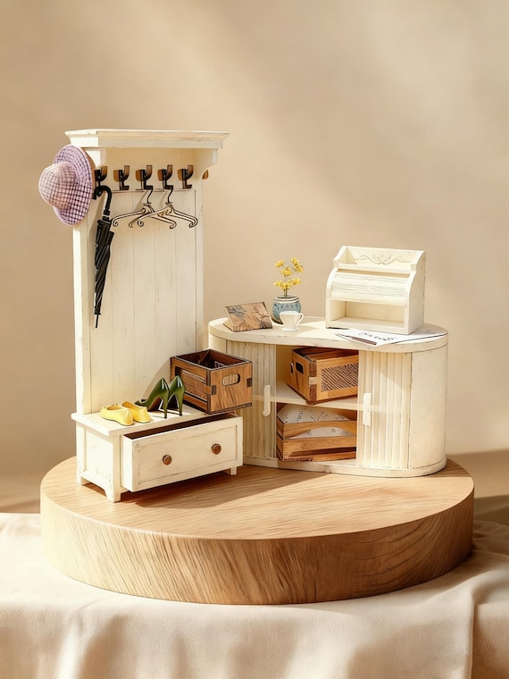 1:12 Scale Dollhouse Furniture Set - American Country Shabby Chic Vintage Distressed Miniature Collect