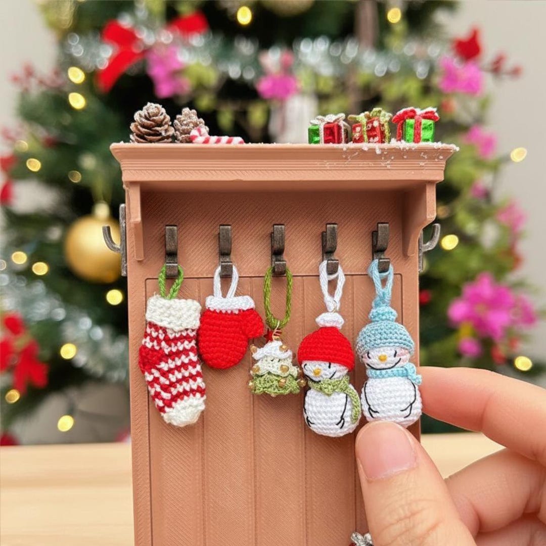 Miniature Christmas Ornaments Set Mini Stocking Snowman Tree Glove 112 — free download