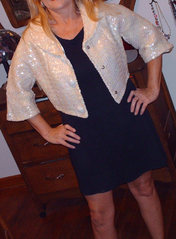 1950s Sequin Jacket. Size 36/ Medium - image 3
