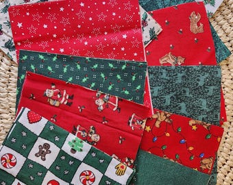 Vintage Christmas Fabric Charm Pack, Fabric Squares, Quilting, Sewing, Cranston, VIP Fabrics, Charm Square, Holiday Fabrics, Repurposed,