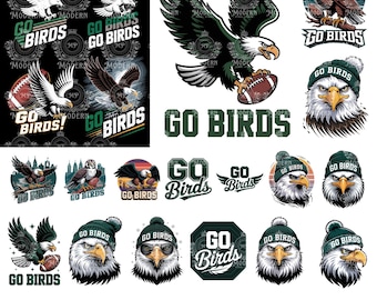 20 Go birds svg, Eagles svg, Cricut, Silhouette Cut, Sundays for the bird, Philadelphia Football, Sundays Football, Fly eagles svg, örnar