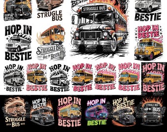 20 Struggle Bus Hop In Bestie PNG | Trendy PNG | Popular PNG | Mental Health Png | Funny Anxiety Png | Viral Girly Png | Cute Sticker Design