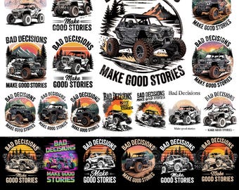 20 slechte beslissingen zijn goede verhalen Offroad-avontuur, png PNGEgg: ATV UTV-ontwerp (digitale download)