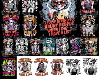 20 Ho pienamente intenzione di perseguitare le persone quando morirò PNG, divertente Halloween sarcastico sarcastico strega spettinato panino scheletro impertinente tendenza PNG ORIGINALE