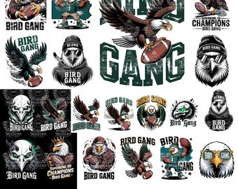 20 Retro Bird Gang Eagle PNG, Eagles Png, Football Eagles Philly Png, Retro Philadelphia Digital Download
