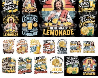 20 bundel Jezus limonade SVG, Life Gave Me Lemons But My Jesus He Be Makin limonade png, christelijk ontwerp, bijbelvers SVG, religieuze png