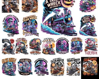 20 Halloween Humor I’m Not Always A Train Wreck Just Kidding Toot Funny PNG, Spooky Season Png ORIGINAL, Humor Skeleton Trendy Halloween Png