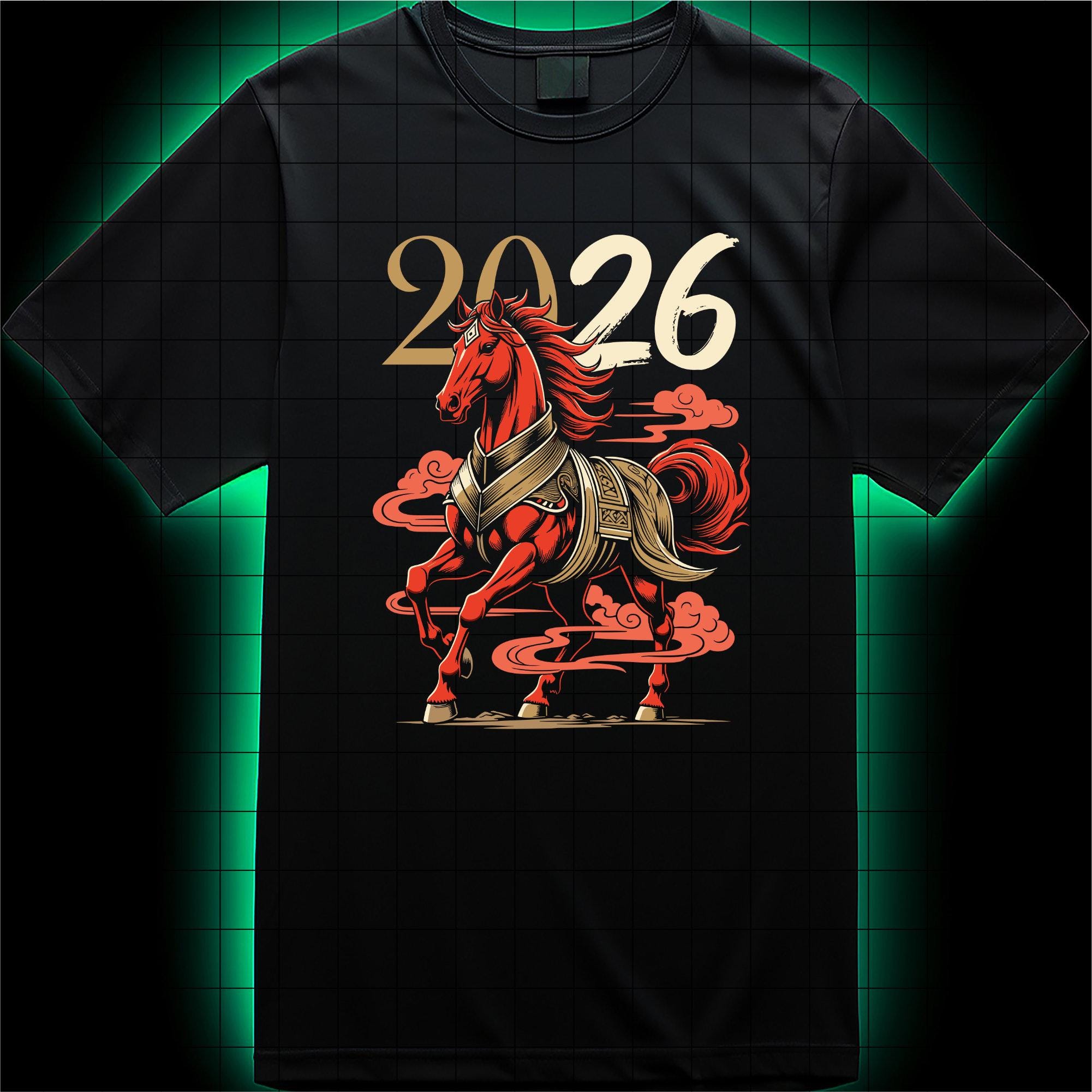 2026 Year of the Horse Digital Print, Zodiac Animal Art, Lunar New Year ...