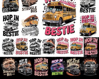 20 Struggle Bus Hop In Bestie PNG | Viral Girly Png | Trendy PNG | Popular PNG | Mental Health Png | Funny Anxiety Png | Cute Sticker Design