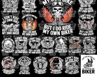 20 No conduzco mi propia moto, pero sí conduzco mi propio SVG de motociclista, sudadera divertida de motociclista, sublimación de esqueleto de motocicleta, regalo de motocicleta para ella