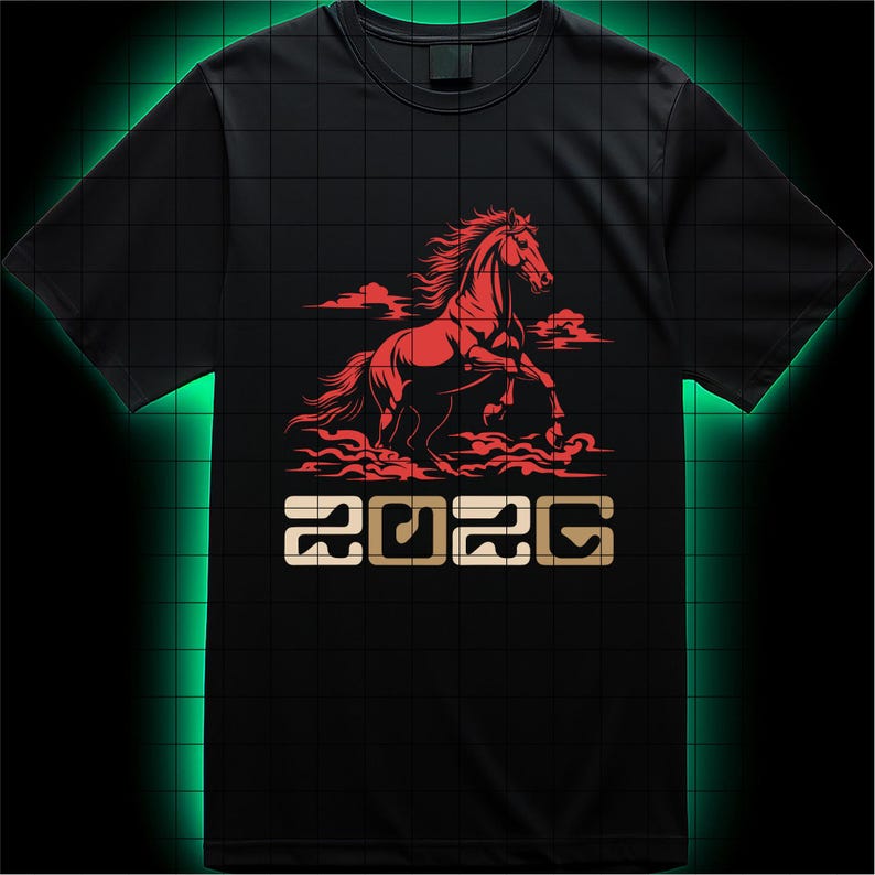 2026 Year of the Horse Digital Art, Chinese Zodiac Sign, Lunar New Year ...