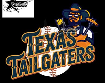 Texas Tailgaters Baseball Design: PNG SVG for Canva (Digital Download)