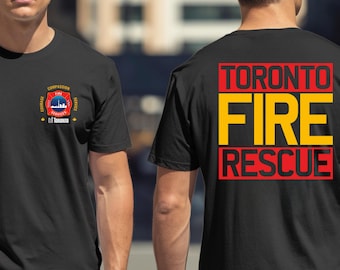 Toronto Canada Firefighter Fire Department Rescue Rare Firearm Logo T-Shirt