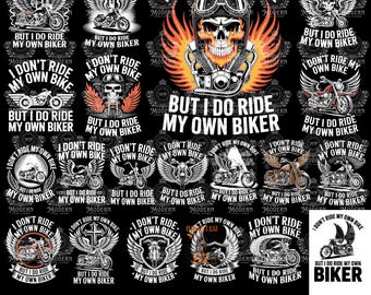 20 No conduzco mi propia moto, pero sí conduzco mi propio SVG de motociclista, sublimación de esqueleto de motocicleta, sudadera de motociclista divertida, regalo de motocicleta para ella