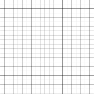 May include: A blank grid with 10 rows and 10 columns. The grid is divided into three sections by two vertical lines. Each square in the grid is outlined in black.