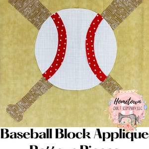 Baseball Appliqué Quilt Block Pattern