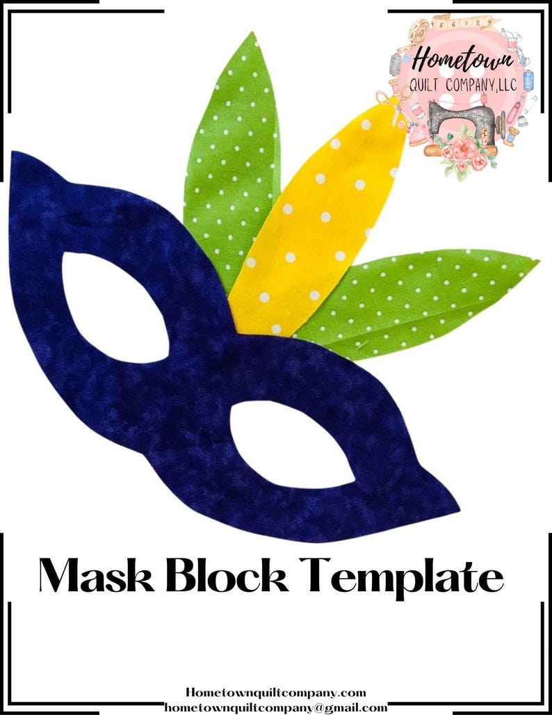 Mask Block Mask Appliqué Block Template - Etsy