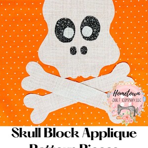 Skull Appliqué Quilt Block Pattern