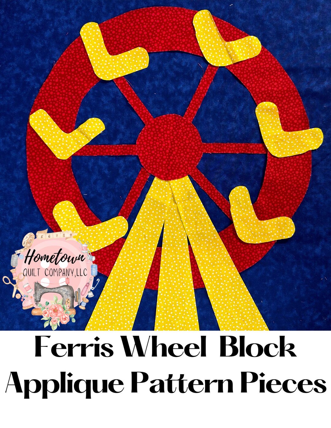 Ferris Wheel Appliqué Quilt Block Pattern - Etsy