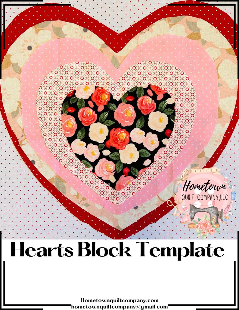Hearts Block Template - Etsy