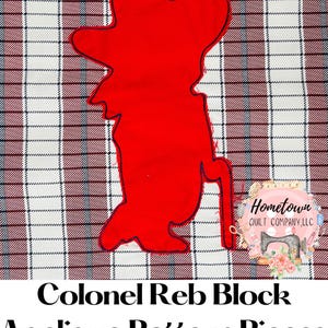 Colonel Reb Appliqué Quilt Block Pattern