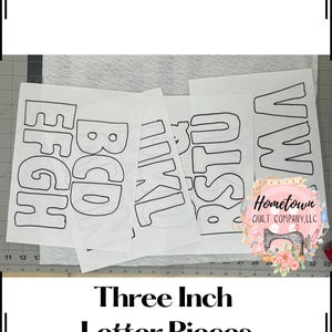 Plantilla de letras de tres pulgadas