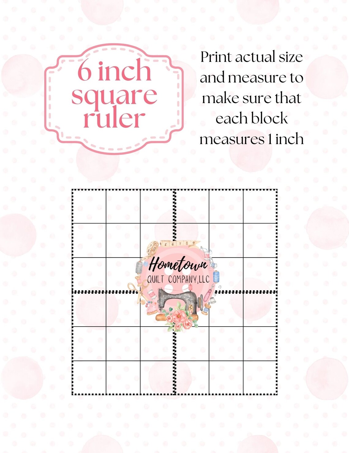 6 Inch Printable Square Ruler Etsy