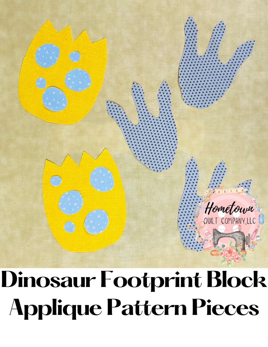 Dinosaur Footprint Appliqué Quilt Block Pattern - Etsy