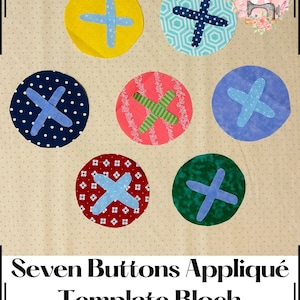 Seven Buttons Appliqué Block Template - Etsy