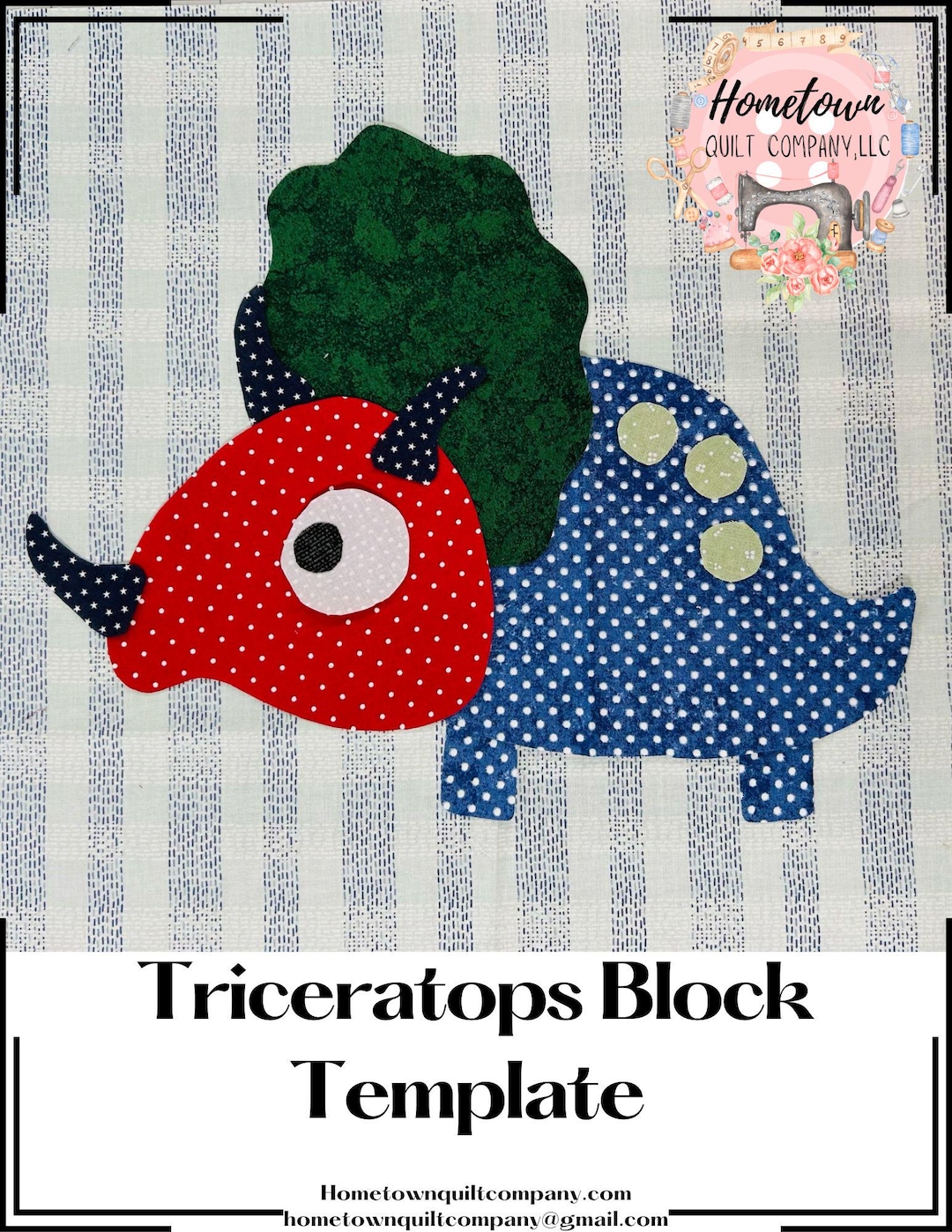 Triceratops Block Template - Etsy