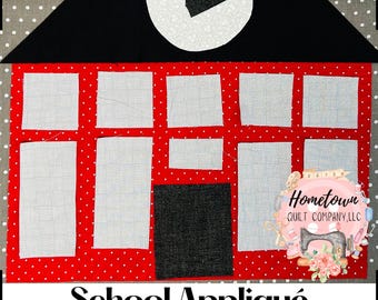 School Appliqué Block Template