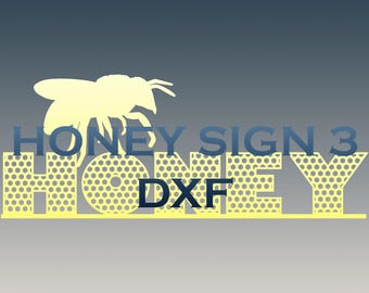 Honungsskylt 3 - DXF- och SVG-filer