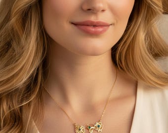 Birth Flower Necklace, Custom Birthflower Necklace with Birthstone, Family Birth Flower Necklacce, Birth Month Necklace, Bridesmaids Gift