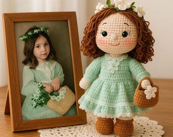 Custom Crochet Portrait Doll from Photo, Personalized Crochet Doll, Look Alike Amigurumi, Handmade Gift, Memorial Keepsake, Unique Present