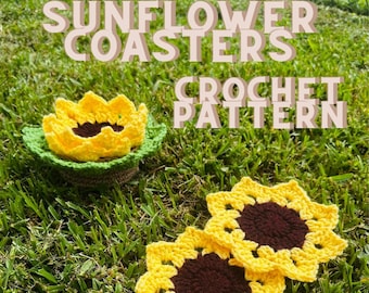Sunflower Coasters Crochet Pattern: Beginner Friendly (PDF)