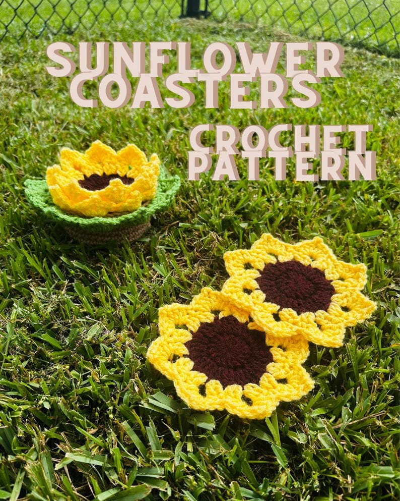 Sunflower Coasters Crochet Pattern: Beginner Friendly (PDF) - Etsy