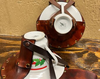 Limited edition~ Christmas Themed Leather Tea Set Carrier