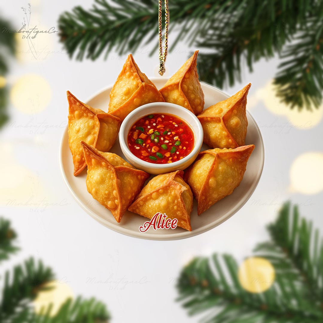 Personalized Crab Rangoon Acrylic Ornament, Seafood Lover, Christmas ...