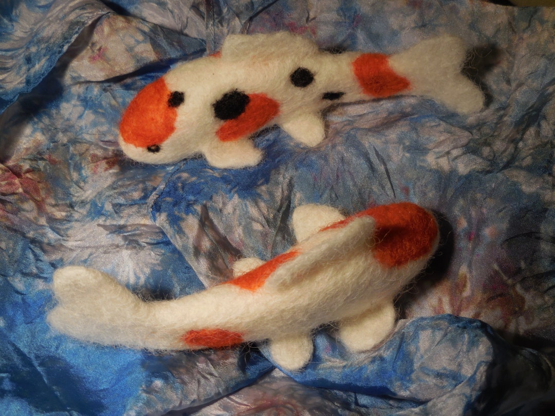 Needle Felted Koi / Wool Felt Goldfish Figurine / Waldorf Soft Etsy