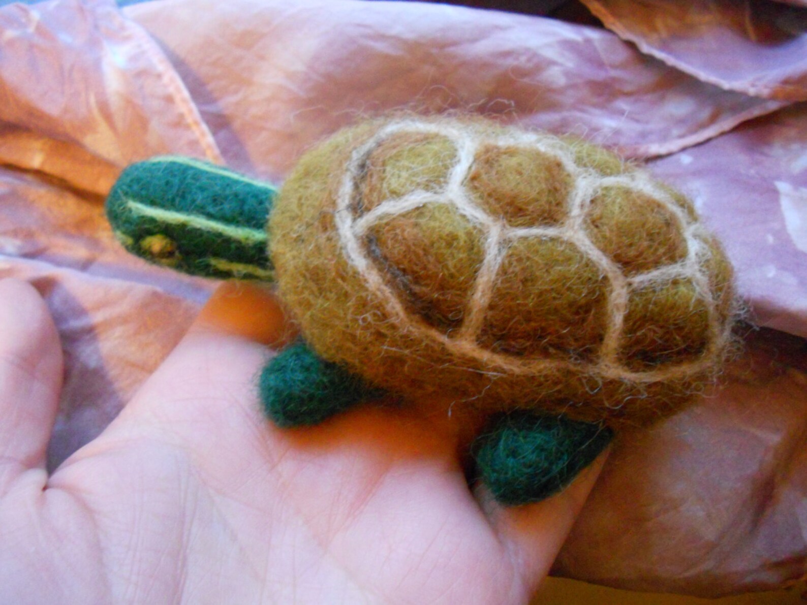 Needle Felted Painted Turtle / Wool Felt Animal / Miniature Etsy