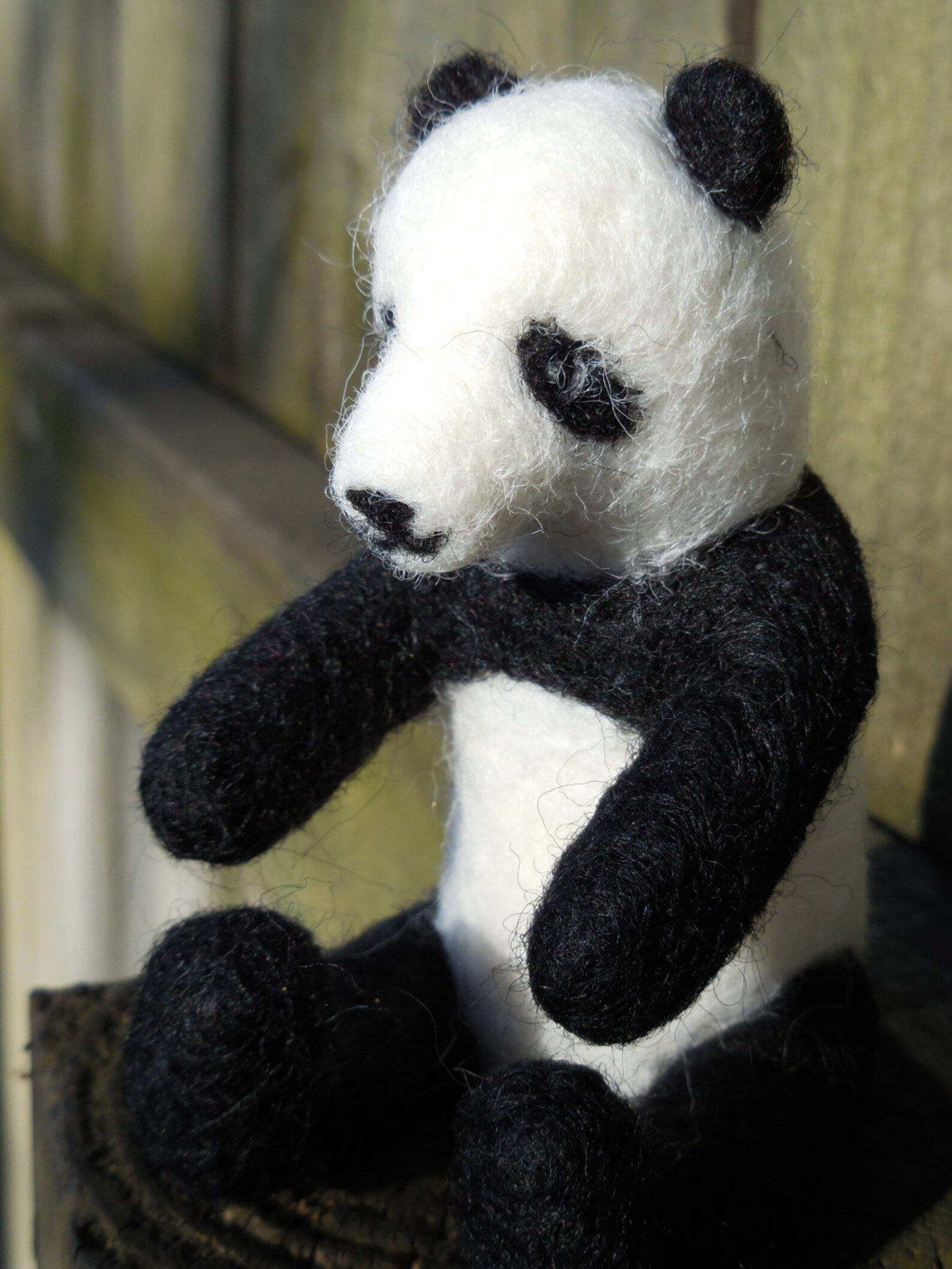 Felt Panda Bear Figurine / Needle Felted Wool Miniature Panda Etsy